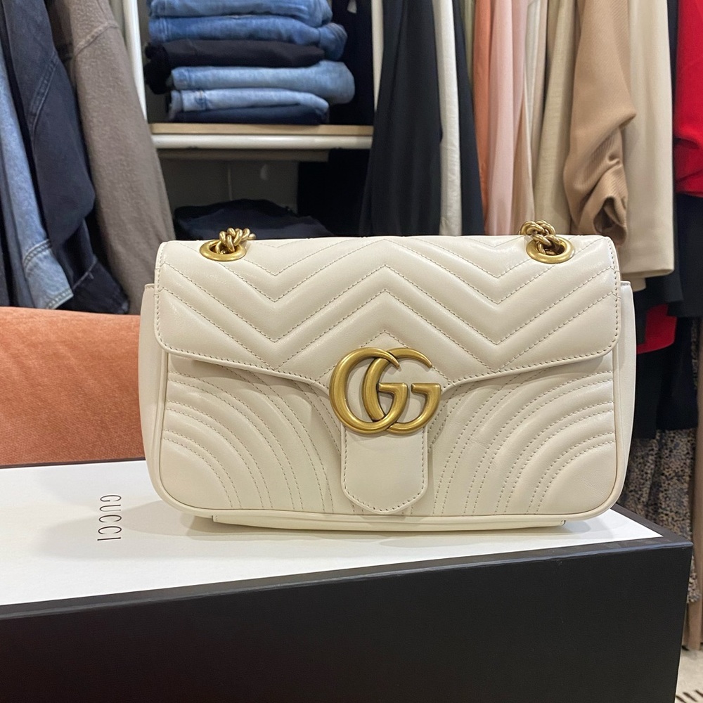 Gucci Marmont Medium White Leather